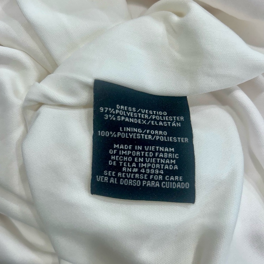 🤍”R & M Richards” NWOT White Cold-Shoulder Midi Dress w/Ruffled Sleeves - Picture 13 of 14
